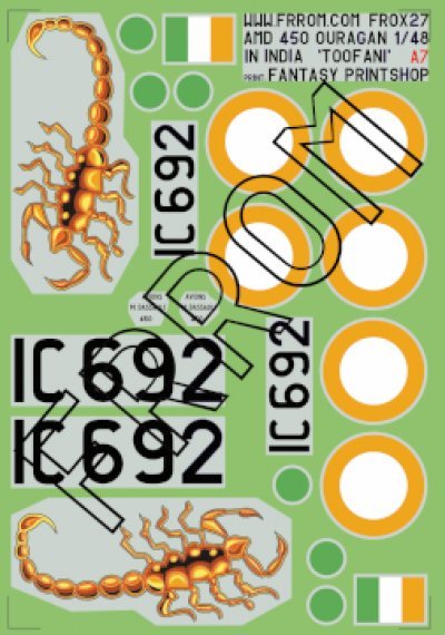Azur Decalcomanie Ouragan India 1/48 IC692