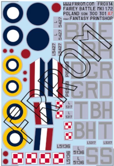 1/72 Fairey Battle MK.I Polish Ait Force GRoD, BHoE, BHoT, S