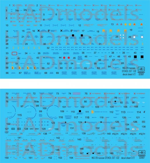 1/32 Decal MiG-29 Russian stencils