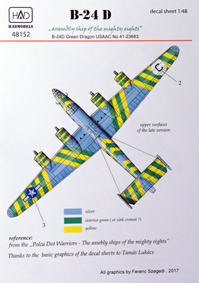 1/48 Decal B-24D Green Dragon USAAC 41-23683