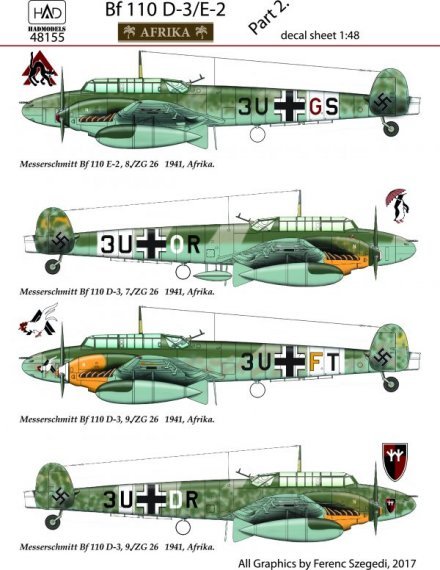 1/48 Messerschmitt Bf-110D-3/Bf-110E-2 Africa part 2
