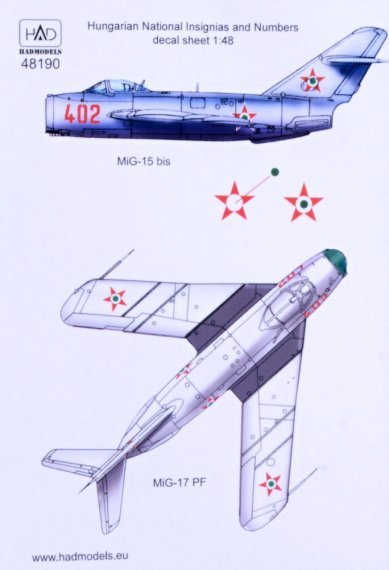 1/48 Hungarian National Insignias and numbers for MAG types 1951