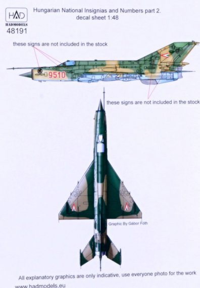 1/48 Hungarian National Insignias and numbers for MAG types 1990