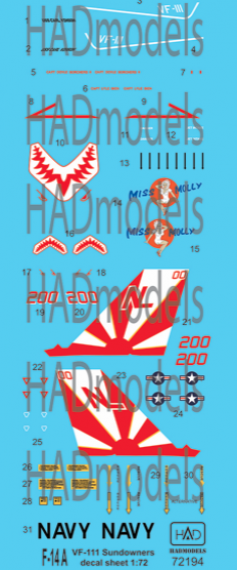 1/48 Grumman F-14A Tomcat VF-111 Sundowners Miss Molly