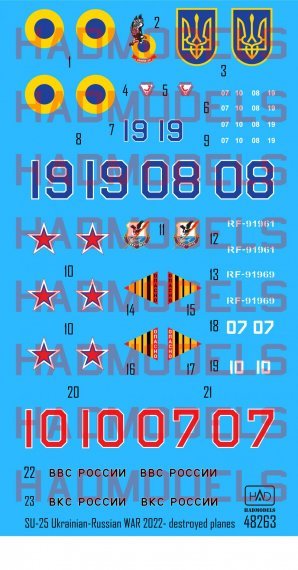 1/48 Decal Destroyed Su-25s WAR LOSSES