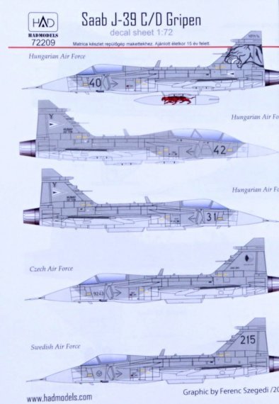 1/72 Decal SAAB J-39 C/D Gripen Tigermeet