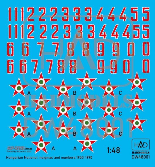 1/48 Decal Hungarian National Insignias & Numbers 1950-90