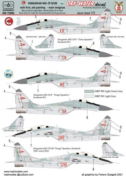 1/72 Decal MiG-29B/UB Hungarian AF