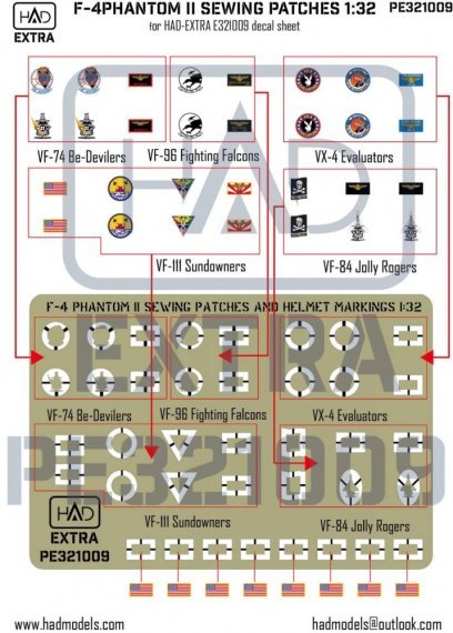 1/32 F-4 Phantom II Sewing Patches PE set