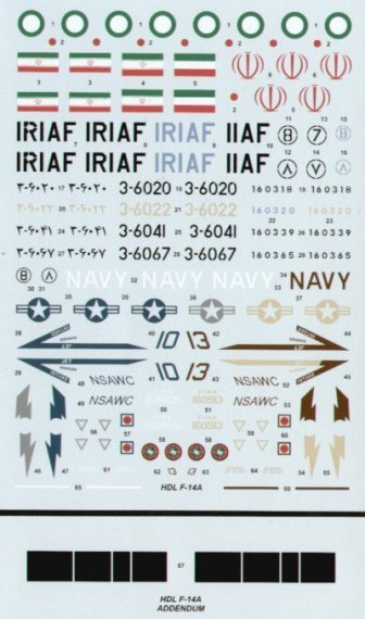 Hi Decal F-14A Tomcat IRIAF/NSAWC Markings 1/48