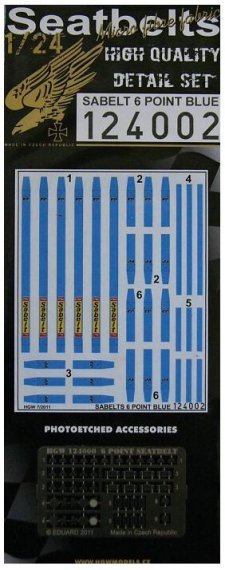 1/24 Seatbelts SABELT 6 Point BLUE