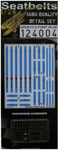 1/24 Seatbelts SPARCO 6 Point BLUE