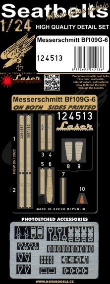 1/24 Seatbelts Messerschmitt Bf 109G-6