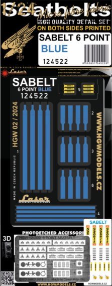 1/24 Sabelt 6 Point Blue Seatbelts