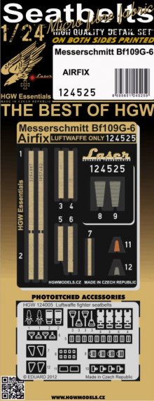 HGW Ceintures de s�curit� Bf 109G-6 1/24 pour Airfix