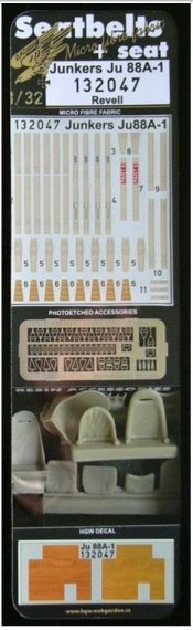 1/32 Seatbelts Ju 88A-1 & resin seats & decal