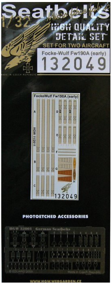 1/32 Seatbelts Fw-190A Early (for 2 kits)