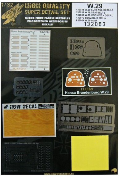 1/32 Hansa Brandenburg W.29 SUPER DETAIL SET