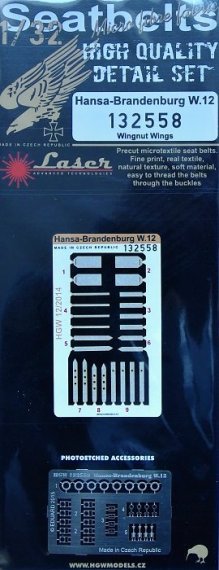1/32 Hansa-Brandenburg W.12 Seatbelts (for Wingnut Wings)