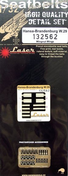 1/32 Hansa Brandenburg W.29 pre-cut Seat Belts