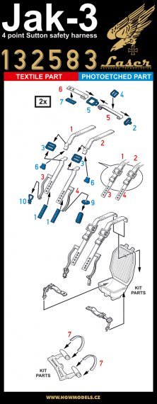 1/32 Yakovlev Yak-3 Seat belts pre-cut