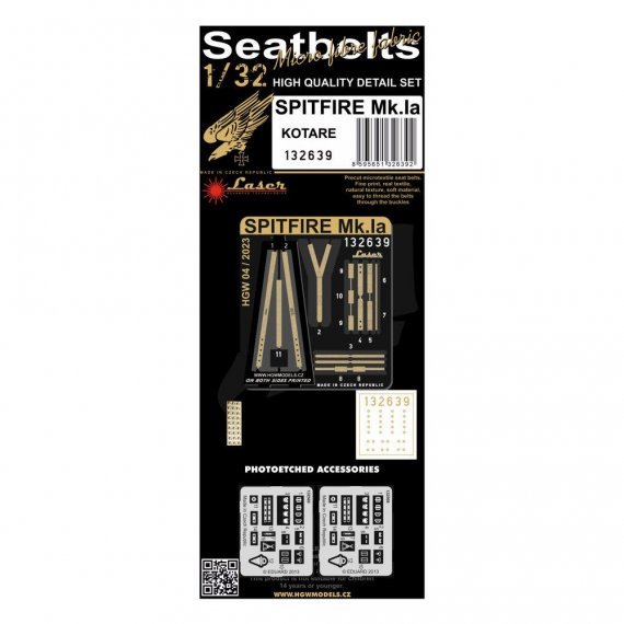 1/32 Supermarine Spitfire MK.IA Seatbelt Textile seat belts