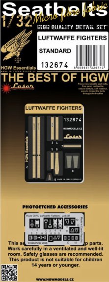 HGW 1/32 Ceintures Si�ge Chasseurs Luftwaffe Laser