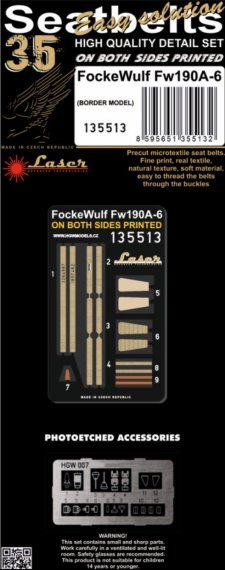 1/35 Focke-Wulf Fw-190A-6 Seatbelts for Border
