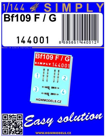 HGW Ceintures de S�curit� Bf 109F/G Simply 1/144