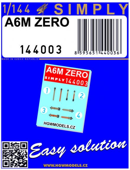 HGW Ceintures de S�curit� A6M Zero Simply 1/144