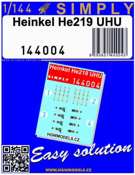 HGW Ceintures de s�curit� Heinkel He 219 Uhu 1/144