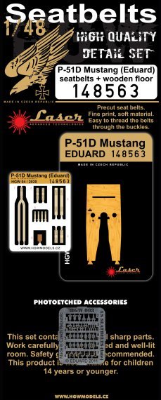 1/48 Seatbelts P-51D Mustang & wooden floor