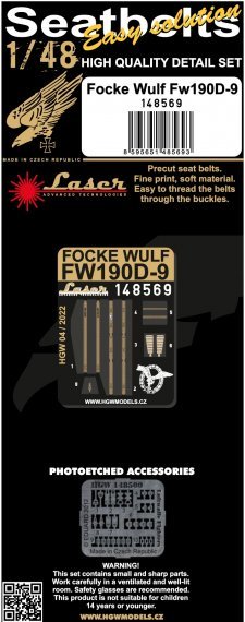 1/48 Focke-Wulf Fw-190D-9 pre-cut Seatbelts