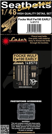 Focke-Wulf Fw-190 Early pre-cut Seatbelts 1/48