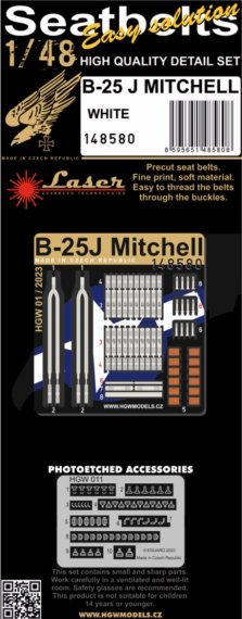1/48 North-American B-25J Mitchell Seatbelts Textile seat belts