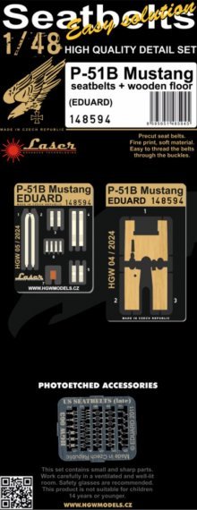 1/48 Seatbelts P-51B Mustang laser