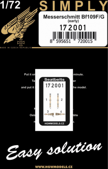 1/72 Seatbelts Bf 109F/G early