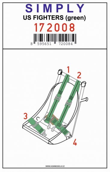 1/72 US Fighters Simply Edition Relief Print Seatbelts