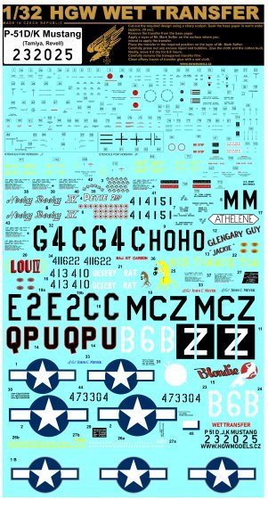 1/32 Decals P-51 D/K Mustang