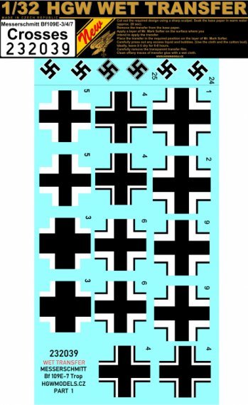 1/32 Messerschmitt Bf-109E-3/Bf-109E-4/Bf-109E-7 Crosses
