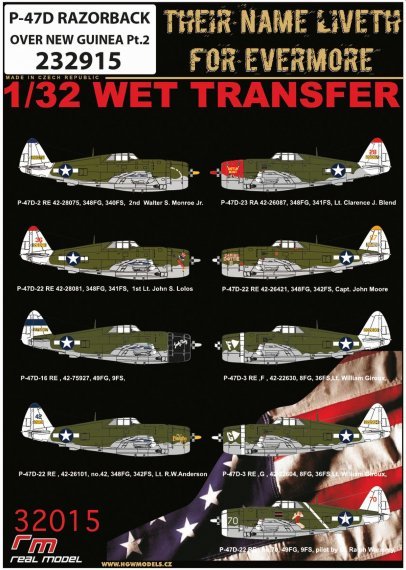 1/32 Decals P-47 D Razorback Over New Guinea Pt.2