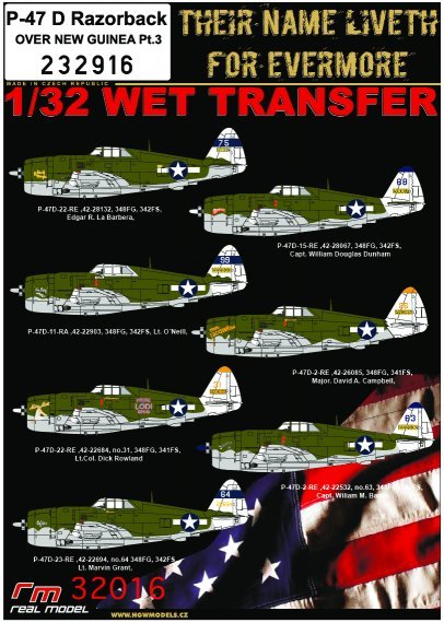 1/32 Decals P-47 D Razorback Over New Guinea Pt.3