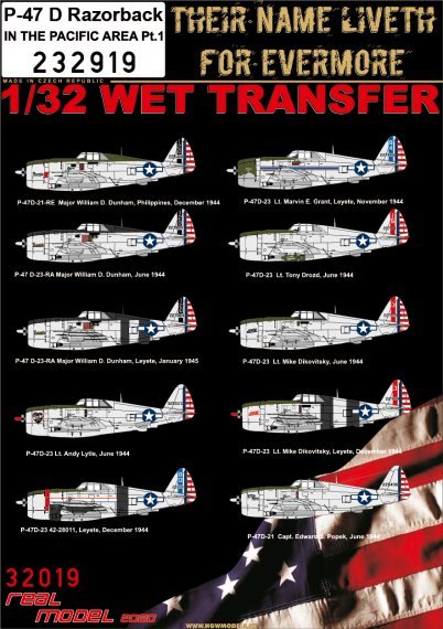 1/32 Decals P-47 D Razorback in Pacific Area Pt.1