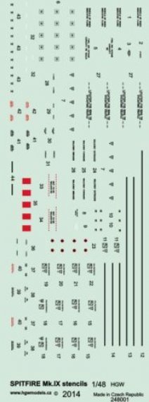 1/48 STENCILS Spitfire Mk.IX