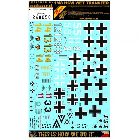 1/48 Decals Messerschmitt Bf 109 Afrika
