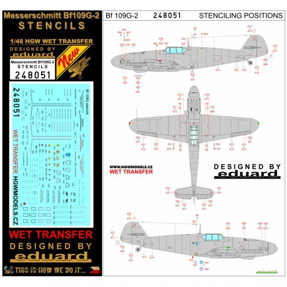 1/48 STENCILS Messerschmitt Bf 109G-2