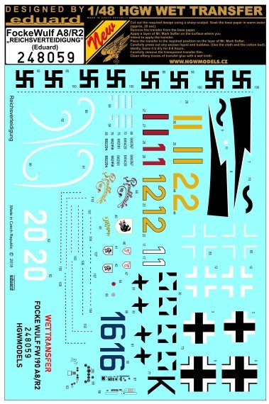 1/48 Decals Fw 190A8/R2 Reichsverteidigung
