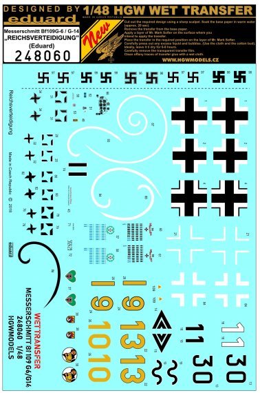 1/48 Decals Bf 109G-6/G-14 Reichsverteidigung