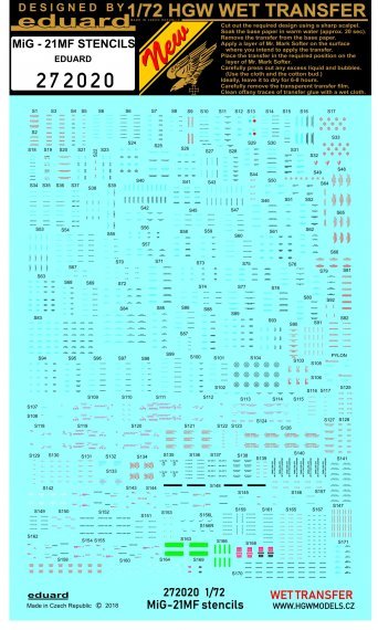 1/72 Stencils MiG-21MF