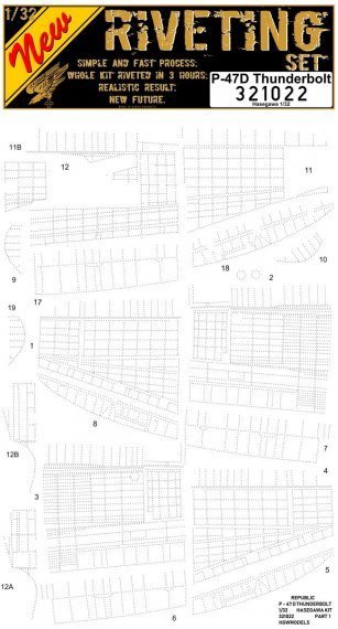 1/32 P-47D Thunderbolt Riveting Set